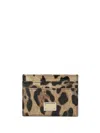 Dolce & Gabbana Calfskin Leopard Print Card Holder In Leopard Print