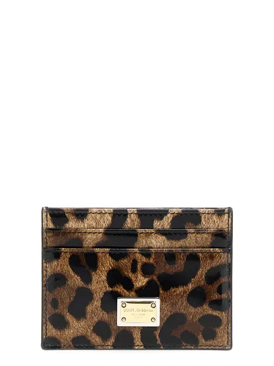 Dolce & Gabbana Leopard Print Card Holder Wallets, Card Holders Multicolor