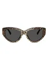 Dolce & Gabbana Leopard-print Cat-eye Sunglasses In Brown
