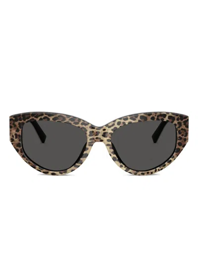 Dolce & Gabbana Leopard-print Cat-eye Sunglasses In Brown