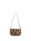 Dolce & Gabbana Girls Leather Leopard Print Shoulder Bag In Multi