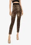 DOLCE & GABBANA LEOPARD-PRINT CHARMEUSE LEGGINGS,FTCTNT FSADD HY13M
