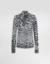 Dolce & Gabbana Leopard-print Charmeuse Shirt With Pussy-bow In Print