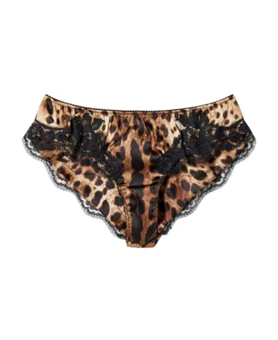 Dolce & Gabbana Dolce  Gabbana Leopard Print Cheeky Briefs In Multi