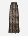Dolce & Gabbana Leopard Print Wide Chiffon Pants In Animal Print