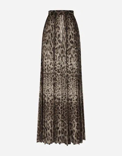 DOLCE & GABBANA LEOPARD-PRINT CHIFFON CULOTTES