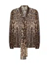 Dolce & Gabbana Leopard-print Chiffon Shirt In Animalier