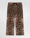 Dolce & Gabbana Drawstring Leopard-pattern Trousers In Brown