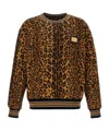 Dolce & Gabbana Logo Plaque Leopard Print Sweatshirt In Brown
