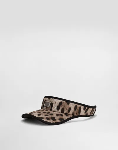 Dolce & Gabbana Leopard-print Cotton Visor With Logo