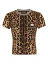 Dolce & Gabbana Cotton Leopard Print T-shirt In Brown