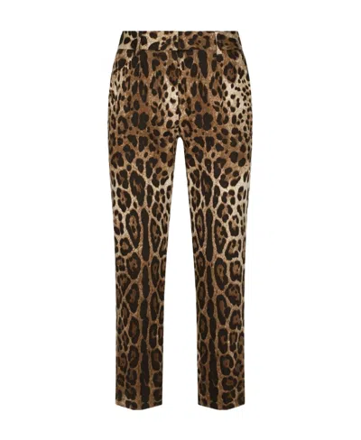 Dolce & Gabbana Leopard-print Cropped Trousers