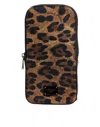 Dolce & Gabbana Leopard Print Dauphine Leather Zip Around Women's Wallet In Brown