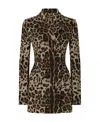 Dolce & Gabbana Leopard-print Double-breasted Blazer In Black