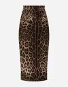 Dolce & Gabbana Chenille Midi Skirt In Animal Print
