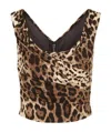 Dolce & Gabbana Leopard-print Draped Crop Top In Animal Print