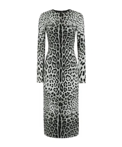 DOLCE & GABBANA DOLCE  GABBANA ANIMAL PRINTED MIDI DRESS