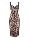 Dolce & Gabbana Leopard-print Midi Dress In Multi