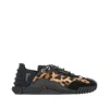 Dolce & Gabbana Leather And Fabric Low-top Sneakers In Black