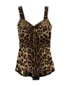 Dolce & Gabbana Leopard-print Fitted Bodysuit In Black