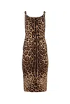 DOLCE & GABBANA LEOPARD PRINT FITTED MIDI DRESS