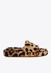DOLCE & GABBANA LEOPARD PRINT FLAT SLIDES