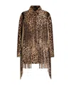 Dolce & Gabbana Fringed Leopard-print Calf Hair Jacket In Brown