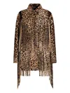 Dolce & Gabbana Leopard-print Fringe Coat In Multi