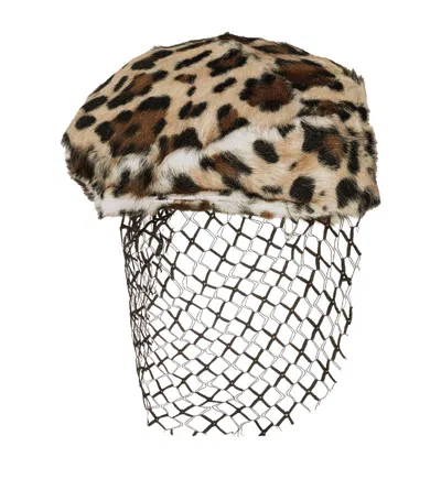 Dolce & Gabbana Leopard Print Hat In Multi