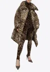 Dolce & Gabbana Leopard Print High-neck Jumpsuit In Brown