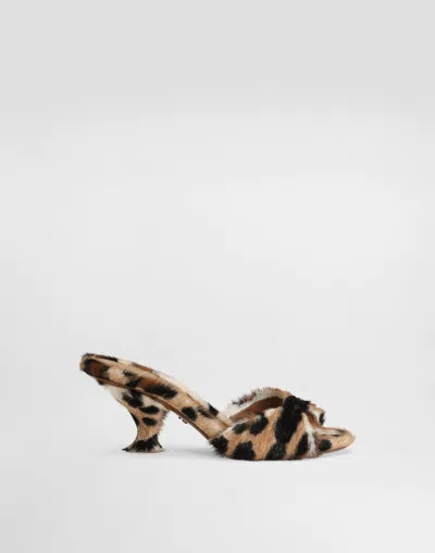 Dolce & Gabbana Leopard-print Keira Mules In Animal Print