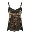 Dolce & Gabbana Silk Balconette Lingerie Bodysuit With Leopard-print Lace Details