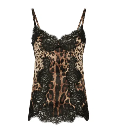 DOLCE & GABBANA LEOPARD PRINT LACE CAMISOLE