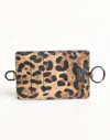 Dolce & Gabbana Leopard Print Leather Embossed Lanyard Card Holder Wallet In Brown