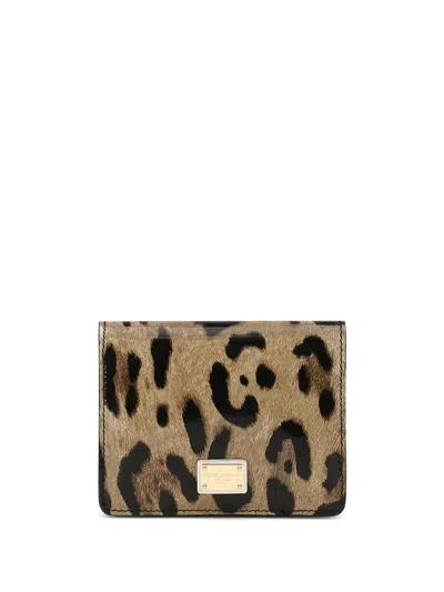 Dolce & Gabbana All-over Leopard-print Wallet In Multicolour