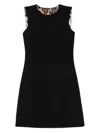 Dolce & Gabbana Leopard-print Lining Sleeveless Mini Dress Clothing In Black