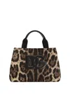 Dolce & Gabbana Leopard-print Logo-appliqué Tote Bag In Brown