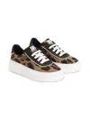 Dolce & Gabbana Leopard-print Logo Sneakers In Brown