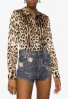 Dolce & Gabbana Camicia Maculato F5i01tfs1gt Hy13m In Brown