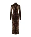 Dolce & Gabbana Leopard-print Mid-length Dress In Black