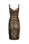 Dolce & Gabbana Leopard-print Cady Corset-style Midi Dress