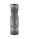 Dolce & Gabbana Leopard Print Sleeveless Midi Dress In Brown