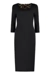 Dolce & Gabbana Virgin Wool Midi Dress In Black