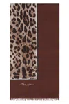 DOLCE & GABBANA LEOPARD PRINT MODAL AND CASHMERE BLEND SCARF