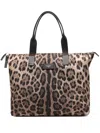 Dolce & Gabbana Leopard Print Nylon Adamo Shopper