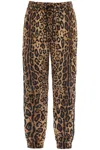 DOLCE & GABBANA LEOPARD PRINT NYLON JOGGER PANTS FOR MEN