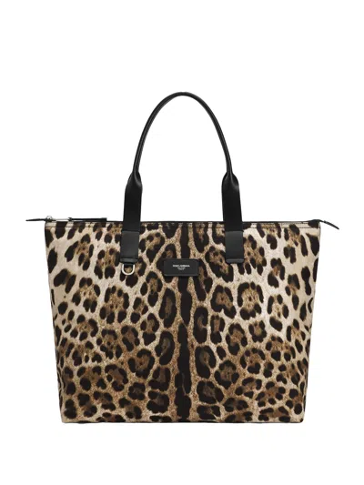 Dolce & Gabbana Leopard Print Nylon Shopping Bag