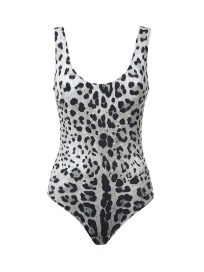 DOLCE & GABBANA DOLCE & GABBANA LEOPARD PRINT ONE PIECE SWIMSUIT