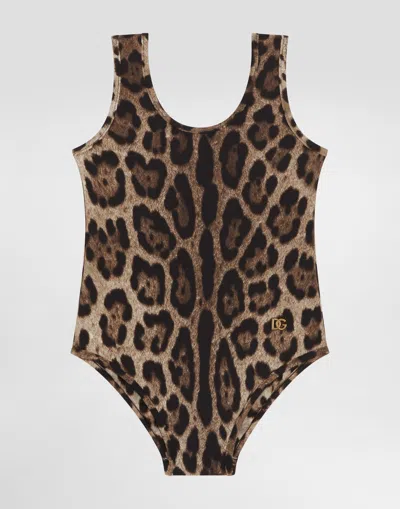 DOLCE & GABBANA LEOPARD-PRINT ONE-PIECE SWIMSUIT