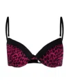 Dolce & Gabbana Leopard-print Padded Bra In Black
